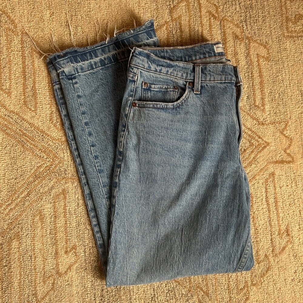 Vintage Inspired Low Rise Baggy Straight Leg Jeans Classic Women 12 Abercrombie